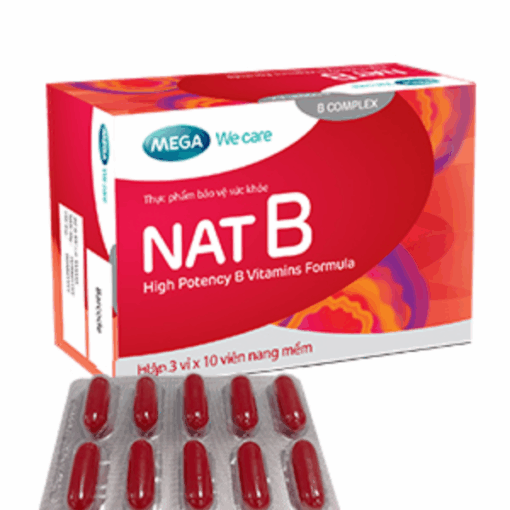 Vitamin nhóm B liều cao NAT B MEGA We care (Hộp 30 viên)