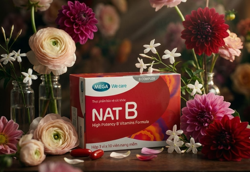 Vitamin nhóm B liều cao NAT B MEGA We care (Hộp 30 viên)