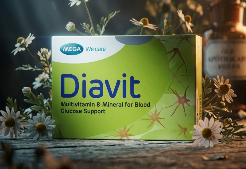 Viên uống bổ sung Vitamin và Khoáng chất DIAVIT MEGA We care (Hộp 30 viên)