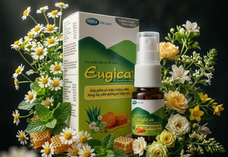 Xịt họng thảo dược Eugica Mega Lifesciences (Chai 10ml)
