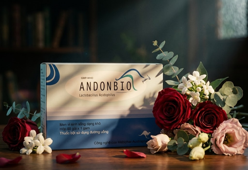 Thuốc bột hỗ trợ cân bằng hệ vi sinh đường ruột Andonbio (Hộp 25 gói/50 gói)