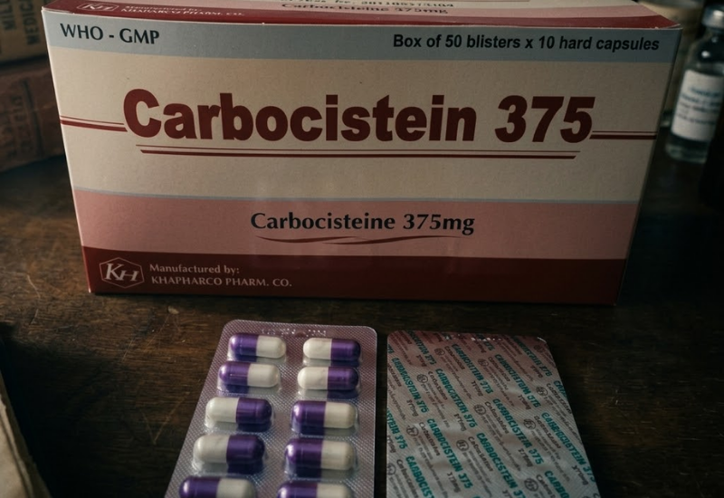 Viên uống tiêu nhầy đường hô hấp Carbocistein 375 caps Dược phẩm Cửu Long (100 viên)
