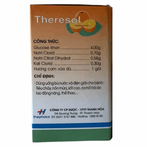 Hỗ trợ bù nước và điện giải Theresol (Hộp 20 gói)