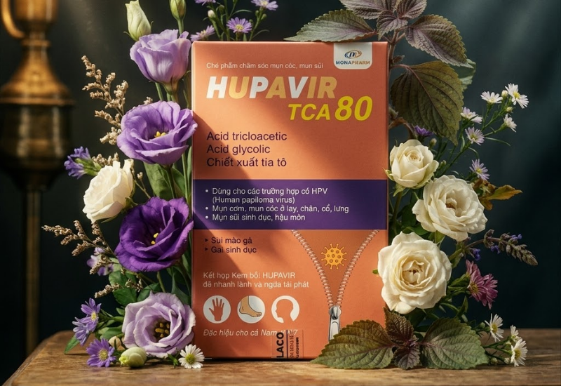 Dung dịch chấm mụn sùi Hupavir TCA 80 MONAPHARM (Lọ 10ml)