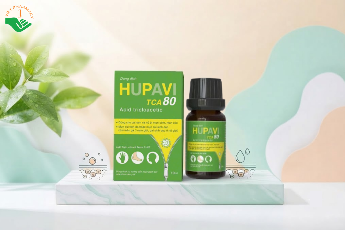 Dung dịch chấm mụn sùi Hupavir TCA 80 MONAPHARM (Lọ 10ml)