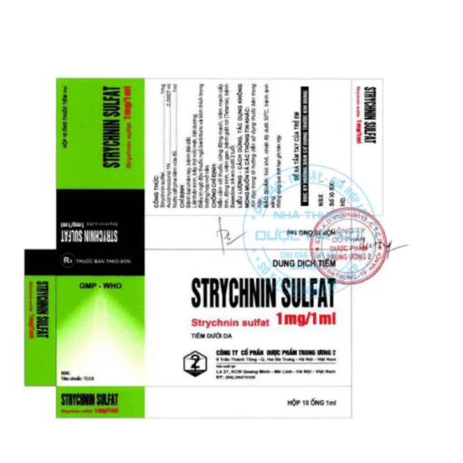 Dung dịch tiêm Strychnin sulfat 1mg/1ml Thanh Hóa (Hộp 100 ống x 1ml)