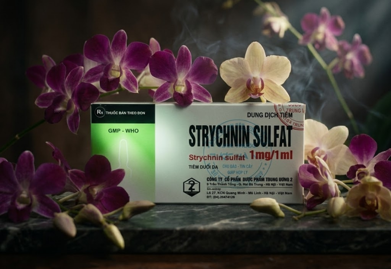 Dung dịch tiêm Strychnin sulfat 1mg/1ml Thanh Hóa (Hộp 100 ống x 1ml)