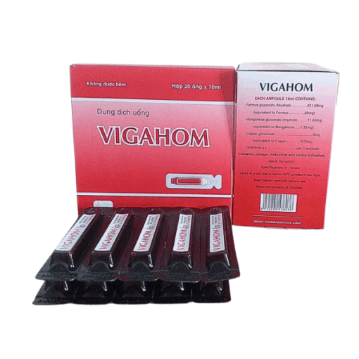 Dung dịch uống bổ sung sắt Vigahom (Hộp 20 ống)