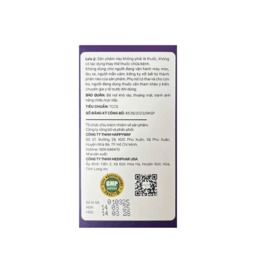 Viên uống hỗ trợ an thần và giúp ngủ ngon Happy Sleep Happyway (Hộp 45 viên)