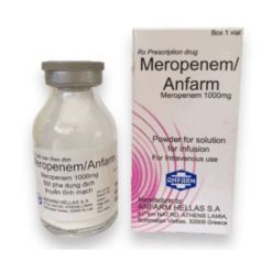 Thuốc kháng sinh Meropenem/Anfarm Vipharco (Hộp 1 lọ bột pha tiêm)
