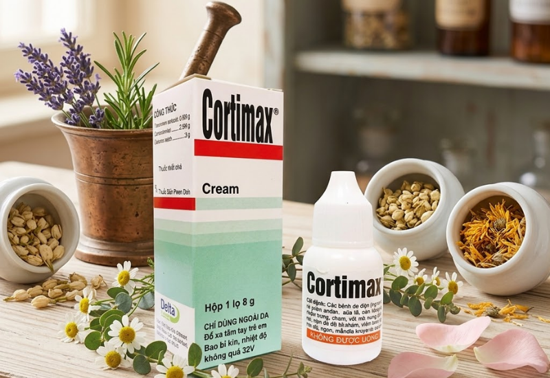 Kem bôi da điều trị nấm và viêm da Cortimax (Hộp 1 lọ 8g)