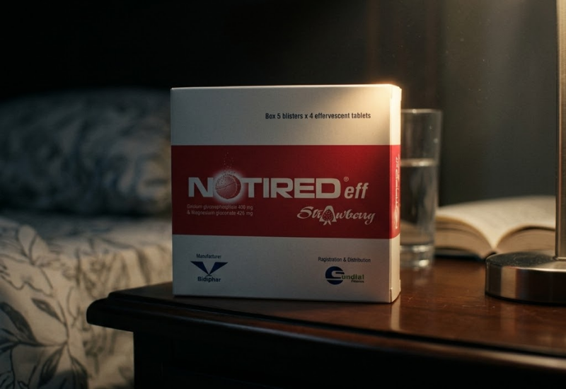 Viên sủi điều trị suy nhược chức năng Notired eff Strawberry (Hộp 20 viên)