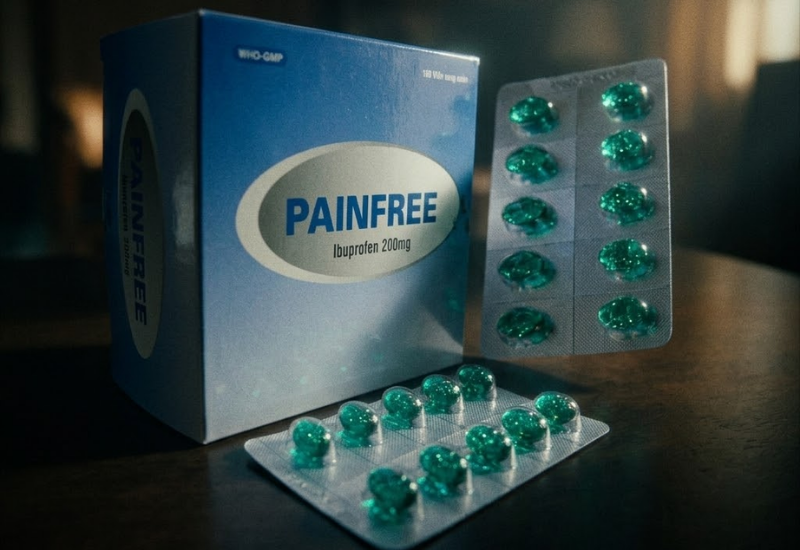 Viên uống giảm đau hạ sốt Painfree 200mg Phil Inter Pharma (100 viên)