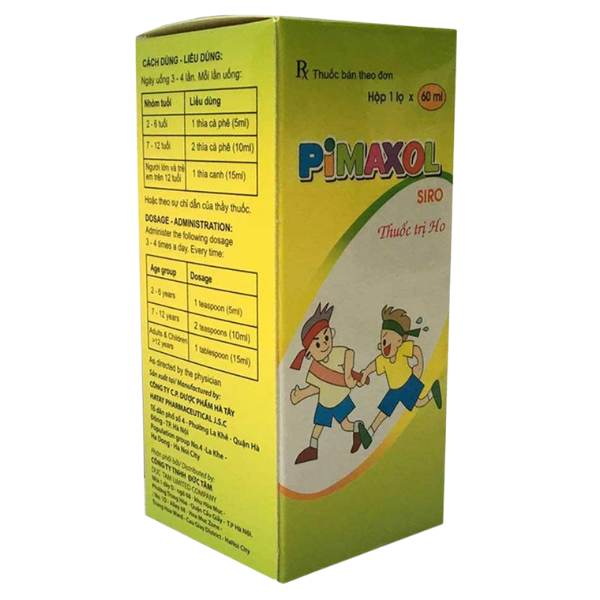 Siro trị ho Pimaxol Hataphar (Hộp 1 lọ x 60ml)