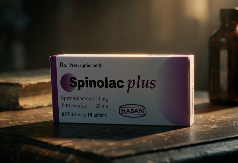 Viên nén lợi tiểu điều trị phù và tăng huyết áp Spinolac Plus (Hộp 30 viên)