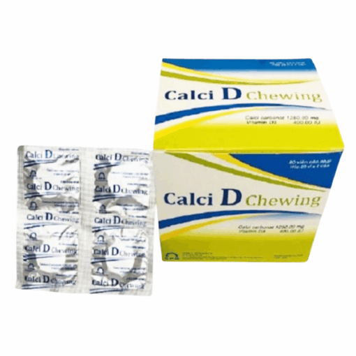 Thuốc bổ sung Canxi và Vitamin D3 Calci D Chewing (Hộp 80 viên)