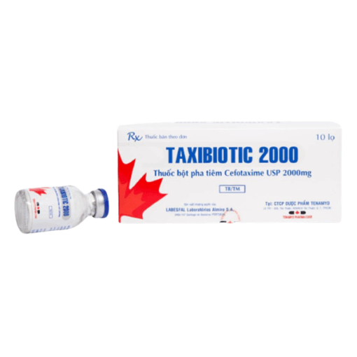 Thuốc bột pha tiêm Cefotaxim 2g Pharbaco (Hộp 10 lọ)