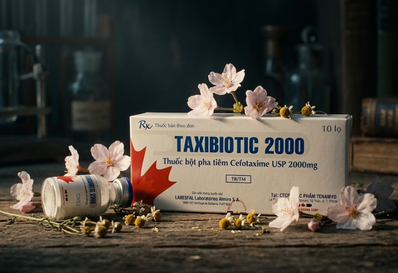 Thuốc bột pha tiêm Cefotaxim 2g Pharbaco (Hộp 10 lọ)