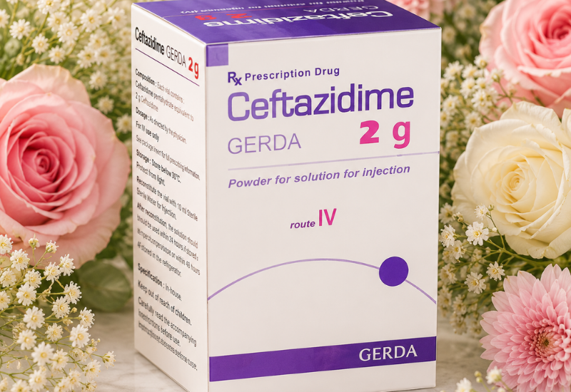 Thuốc bột pha tiêm kháng khuẩn Ceftazidim 2g (Hộp 1 lọ/10 lọ)