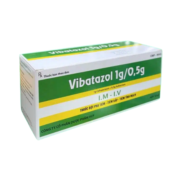 Thuốc bột pha tiêm Vibatazol 1g/0,5g VCP (Hộp 1 lọ)