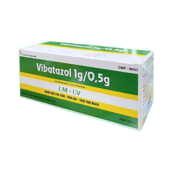 Thuốc bột pha tiêm Vibatazol 1g/0,5g VCP (Hộp 1 lọ)