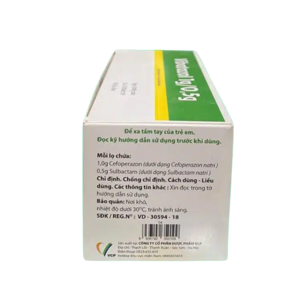 Thuốc bột pha tiêm Vibatazol 1g/0,5g VCP (Hộp 1 lọ)