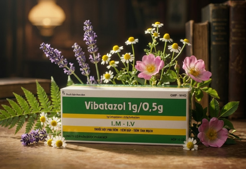 Thuốc bột pha tiêm Vibatazol 1g/0,5g VCP (Hộp 1 lọ)