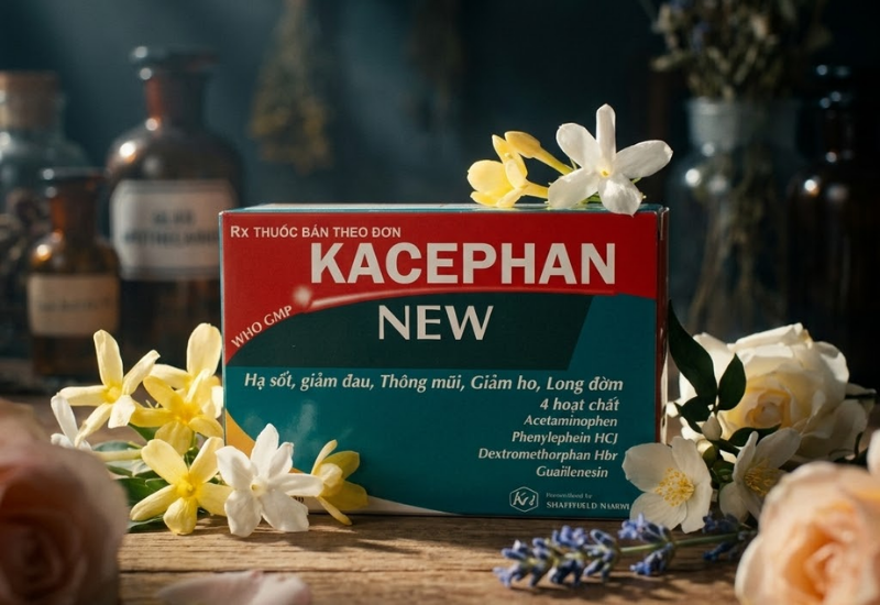 Thuốc điều trị cảm cúm Kacephan new Khapharco (Hộp 10 vỉ x 10 viên)