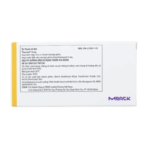 Thuốc điều trị cường giáp Thiamazol 5mg Ba Đình (Hộp 100 viên)