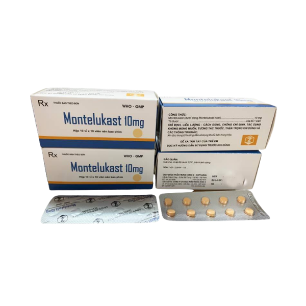 Thuốc điều trị hen phế quản Montelukast 10 mg Dược phẩm TW2 (Hộp 100 viên)
