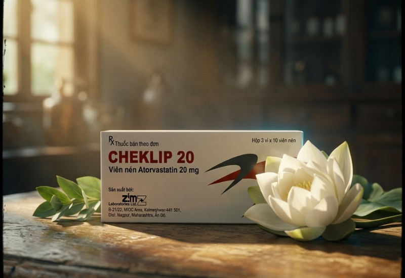 Thuốc điều trị mỡ máu Cheklip 20 Zim Laboratories (Hộp 30 viên)