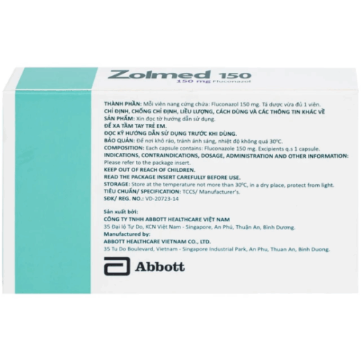 Thuốc điều trị nhiễm nấm Zolmed 150 (Hộp 100 viên)