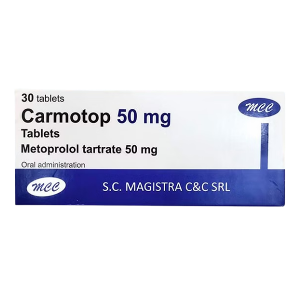 Thuốc điều trị tăng huyết áp Carmotop 50mg Phano (Hộp 30 viên)