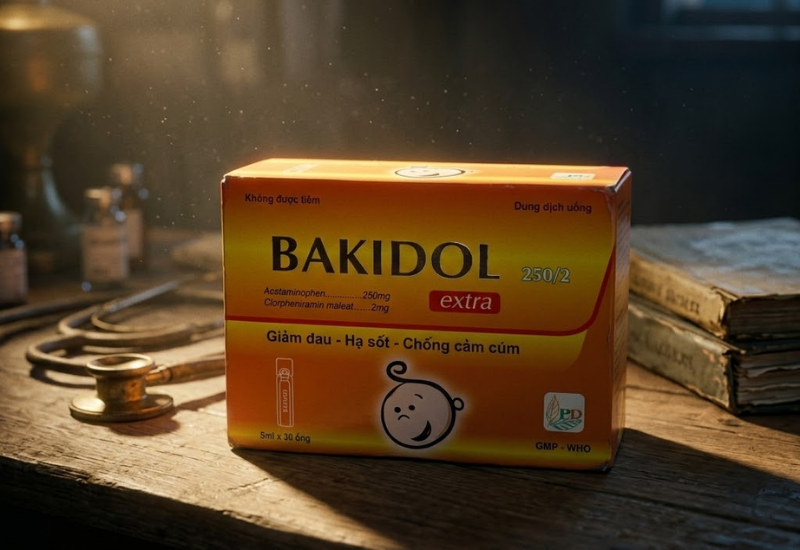 Thuốc giảm đau hạ sốt Bakidol Extra 250/2 Phương Đông (Hộp 30 ống x 5 ml)