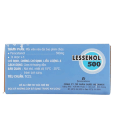 Thuốc giảm đau hạ sốt Lessenol 500 Becamex (Hộp 100 viên)