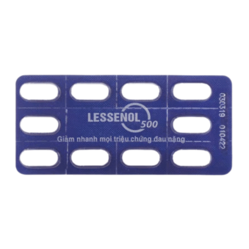 Thuốc giảm đau hạ sốt Lessenol 500 Becamex (Hộp 100 viên)