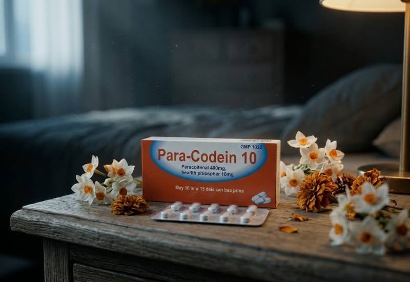 Viên uống giảm đau hạ sốt Paracodein 10 Nadyphar (Hộp 2 vỉ x 10 viên)