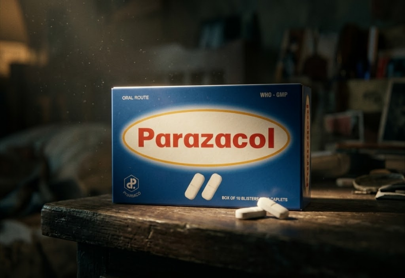 Thuốc giảm đau hạ sốt Parazacol 500mg Pharbaco (Hộp 10 vỉ x 10 viên nén dài)