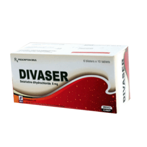 Thuốc điều trị chóng mặt Divaser 8mg Davipharm (Hộp 100 viên)