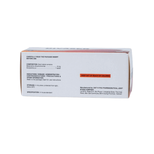Thuốc điều trị chóng mặt Divaser 8mg Davipharm (Hộp 100 viên)