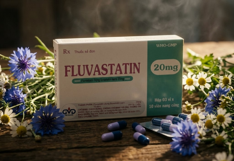 Thuốc hạ mỡ máu Fluvastatin 20 mg Minh Dân
