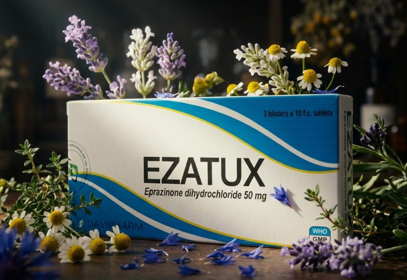 Thuốc ho, long đờm Ezatux (Hộp 3 vỉ x 10 viên)