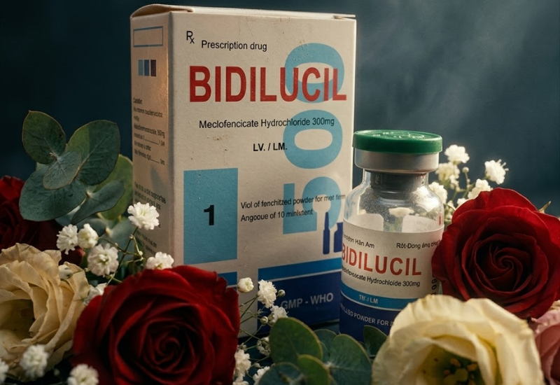 Thuốc hướng tâm thần Bidilucil 500 Bidiphar (Hộp 1 lọ + 1 ống nước cất 10ml)