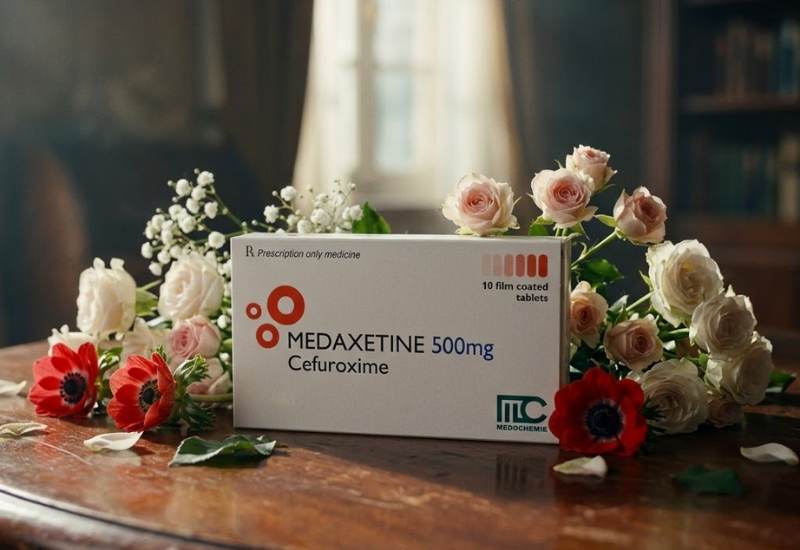 Thuốc kháng sinh Medaxetine 500mg Medochemie (Hộp 10 viên)