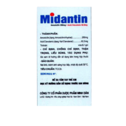 Thuốc kháng sinh Midagentin 250/31,25 Minh Dân (Hộp chứa bột pha hỗn dịch)