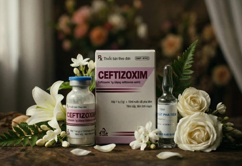 Thuốc kháng sinh tiêm Ceftizoxim 1g (Hộp 10 lọ)