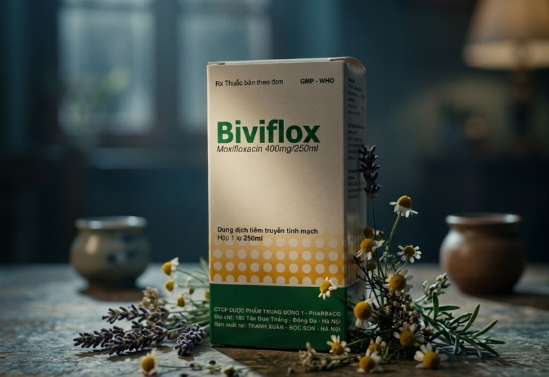 Thuốc kháng sinh trị nhiễm khuẩn Biviflox Pharbaco (Hộp 10 viên)
