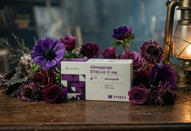 Thuốc điều trị đái tháo đường Glimepiride 4mg Tipharco (Hộp 30 viên)