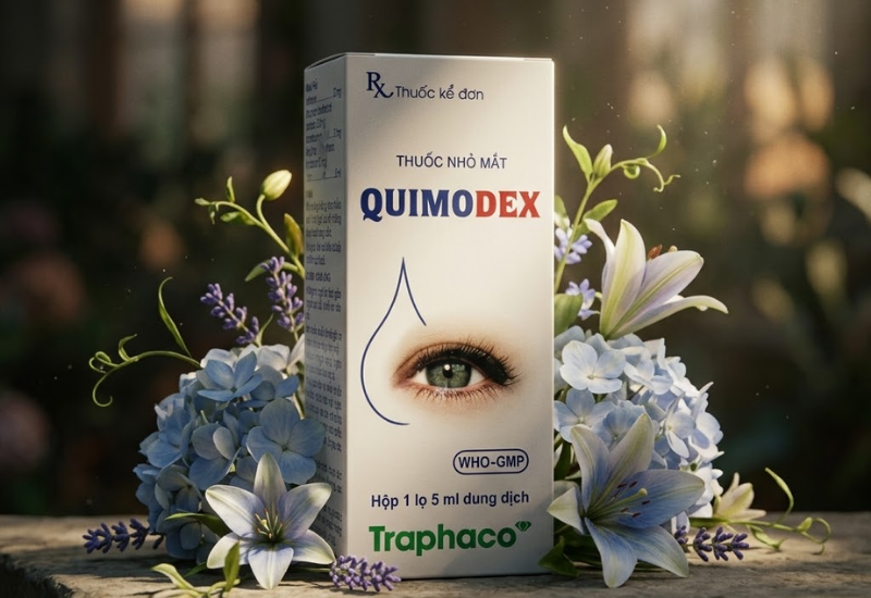 Thuốc nhỏ mắt điều trị nhiễm khuẩn và kháng viêm Quimodex Traphaco (Lọ 5ml)