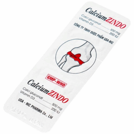 Thuốc sủi bổ sung canxi Calcium zindo (Ống 20 viên)